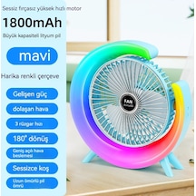 Usb Masaüstü Fanı Şarj Edilebilir Döngü Yüksek Rüzgar Fanı 000-mavi