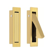 Willowhaven 2 Adet Modern Gizli Cep Kapı Kolu Fırçalanmış Pirç Paslanmaz Çelik 304