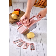 Cooker 5 Bıçaklı Hazneli Lüx Paslanmaz Çelik Rende Ckr3379-pembe Pembe