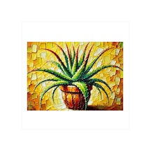 Renkli Aloe Vera Bitkisi Modern Mdf Tablo