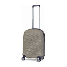 Reymond Luggage Piramit Desen ABS Seyahat Valizi, Canyon Serisi,  Bej - Kabin Boy Bej