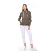 Backpacker Kadın Sweatshirt Kapüşonlu Fermuarlı Haki
