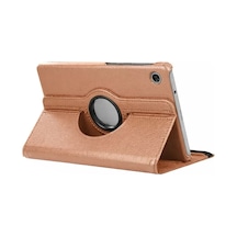 Mey İthalat Samsung Galaxy Uyumlu  Tab A11 360 Tablet Deri Kılıf - Rose Gold Tablet Kılıfı