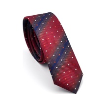 Gaffy Bordo Kahverengi Ve Lacivert Verev Desenli Dokuma Kumaş Mendilli Slim Fit Kravat // Sdk-240802 Desenli
