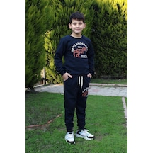 Fyk Kids Trex Baskılı Erkek Çocuk Alt-üst Eşofman Takımı Lacivert