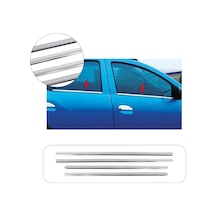 Dacia Sandero Stepway Uyumlu 2012-2020 Krom Cam Çıtası 4 Parça Paslanmaz  Çelik