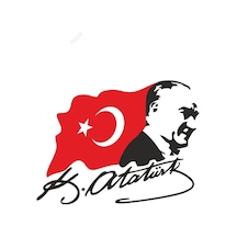 Mustafa Kemal Atatürk Ve Türk Bayrağı Sticker 18Cm