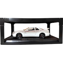 1:24 Metal Model Koleksiyon Araba Nissan Skyline Gt-r R34 Beyaz 19 Cm Döner Ön Tekerler