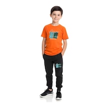 Fyk Kids Erkek Çocuk Give Up Yazı Baskılı Yazlık Alt-üst Takım Turuncu
