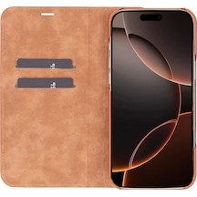 Apple İphone 16 Pro Max Uyumlu, Hakiki Deri, El Yapımı, Cüzdanlı Kılıf, Gölgeli Taba 091 Sıyah