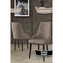 Canisa Trex Serisi 1.sınıf Babyface Kumaş 1 Adet Cappucino Sandalye Siyah Metal Ayak Sandalye Cappucıno Ayakları Siyah