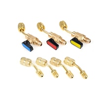 Aubyhe R410a/r22 Klima Soğutucu İçin Bakır Devir Valfi Ve Adaptör Seti - 800 Psi Çalışma Basıncı - Gold