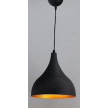 Mylights Retro Rustik Siyah Içi Altın Metal Sarkıt Avize (549234203)