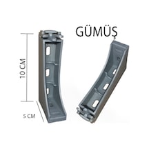 Perdemix Dekoratif Ray Montaj Aparatı Uzun Ayak 10 CM 4 Adet Gümüş