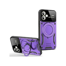 Samsung Galaxy Uyumlu A06 Kılıf Joy Lens Standlı Kapak - Mor İtdark41312