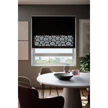 Lazer Kesim Mat Stor Perde, Lazer Kesimli Modern Serisi, M-201008 Siyah Renk Siyah