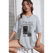 Startmore The 1997 Baskılı Oversize T-shirt Garalio Gri