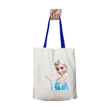 Art Hediye Mavi Kulplu Elsa Kristoff Frozen Yıkanabilir Omuz Çanta Çok Renkli