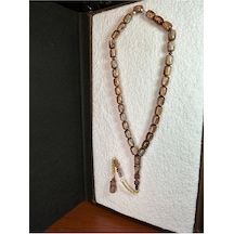 Sevgiliye Özel Hediye Katalin Simli Kahverengi Kapsül Kesim 7x11mm H-1246.