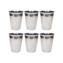6 Adet Paslanmaz Çelik Krom Bardak 9 X 7,5 X 5,5cm