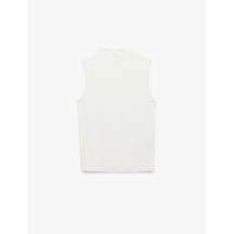 Koton Modal Kumaş Slim Fit Dik Yaka Kolsuz Tişört Ekru 7wak10090ek