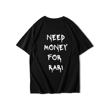 Brz Collectıon Brz Collection Unisex Oversize Fer-rarı Need Money For Rarı T-shirt Siyah