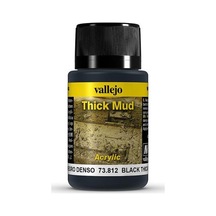 40 Ml. Siyah Kalın Çamur Efekti Boyası, Vallejo 73812 Standart