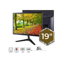 19 Inç Hoparlörlü Led Monitör Hdmı Vga Girişli, 60hz, 5ms, 12v Adaptörlü Kamera Ekranı
