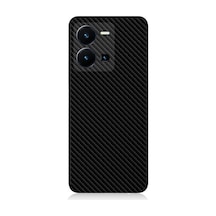 Vivo Y35 Uyumlu Siyah Karbon Motif Desenli Silikon Kılıf