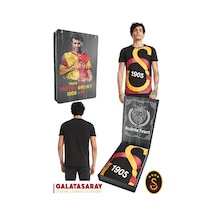 Galatasaray Lisanslı Büyük Logolu T-shirt Metin Oktay Baskılı Ahşap Kutulu 099 Siyah