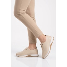 Ayk's Bej Lastik Bağcıklı Kadın Casual Ayakkabı 068 Z