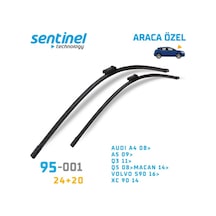 Araca Özel Silecek Takımı Muz Audi A5 2009 Sonrası 60cm+50cm 24"+20" 2 Adet Ön