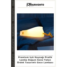 Premium Işık Kaynağı Pratik Lamba Doğum Günü Yatan Ördek Tasarımlı Gece Lambası Çok Renkli