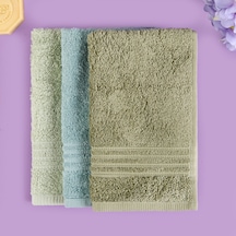 Soft Samantha 3'lü Havlu Seti - Mint / Haki / Mavi - 30x50 Cm Çok Renkli