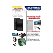 Solar Bağ Evi Paketi 2- 410watt Panel - 200 Amper Jel Akü - 1200watt İnverter