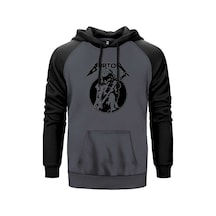 Metallica Cliff Burton Guitar Gri Renk Reglan Kol Sweatshirt Gri