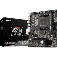 Msı A520m A Pro Ddr4 M2 Pcıe Nvme Hdmı Dvı Pcıe 16x V3 0 Am4 Matx