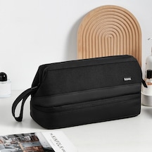 Baona Bn-ds005 İçin Büyük Kapasiteli Çift Katmanlı Saç Kurutma Makinesi Saç Maşası Saklama Çantası Siyah