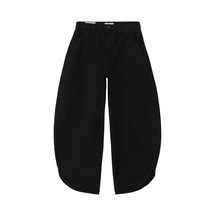 Frame Yüksek Bel Geniş Paça Denim Pantolon Siyah