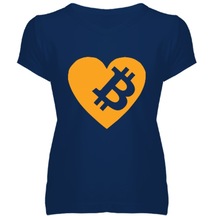 Kalpli Bitcoin Kadın V Yaka Tişört
