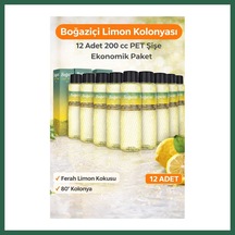 Bezos Boğaziçi Limon Kolonyası 200 Cc Pet Şişe 12 Adet 80 Limon Kokulu Kolonya Ekonomik Çoklu Paket Bzs01