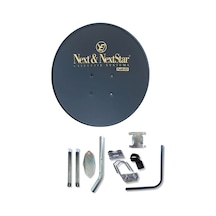 70cm Çanak Anten Siyah Full Set Dörtlü Lnb 25 Metre Kablo