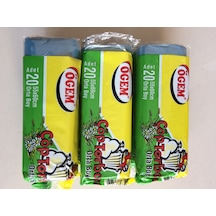 Ögem Orta Boy Çöp Poşeti Mavi Renk 55 60 20li Çöp Torbası 4 Adet
