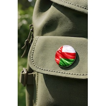 UMMan Oman Abstract Ülke Bayraklı Buton Rozet - 44 MM 5 Adet Çok Renkli