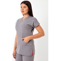 Bflex Unisex Likralı Yarasa Kol Tek Üst - 6406 Gri-12081 6406 Gri