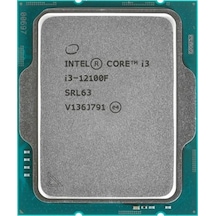 Intel Core İ3 12100f Tray 3.3 Ghz 4 Çekirdek 12mb Cache Lga1700 Soket 10nm Kutusuz İşlemci