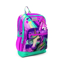 Coral High Kids Pembe Su Yeşili Unicorn Desenli Okul Sırt Çantası 23758 Çok Renkli