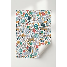 Okul Temalı Hediye Paketleme Kağıdı, 10 Adet Defter Kaplama Kağıdı 35x50 Cm Diğer