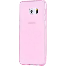 Samsung Galaxy Uyumlu S6 (G920) Kilif Soft Silikon Seffaf-Pembe Arka Kap 202977905