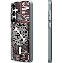 Galaxy S24 Uyumlu Kılıf Magsafe Şarj Özellikli Youngkit Technology Serisi Kapak Mavi